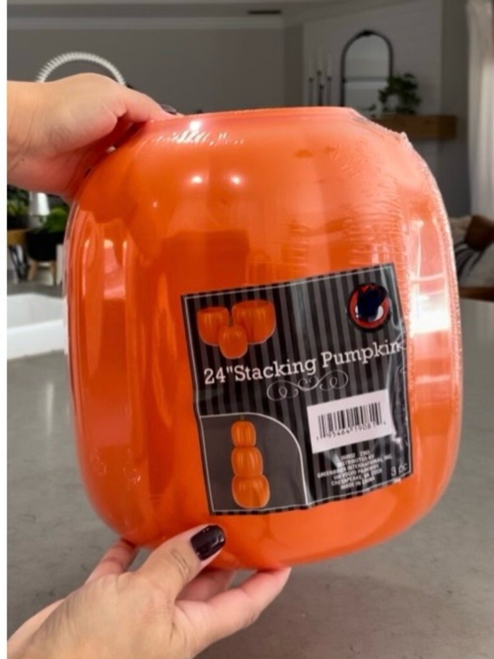 Plastic Stackable Orange Pumpkins 3 Pieces stands 24” tall Decor - Orange NEW